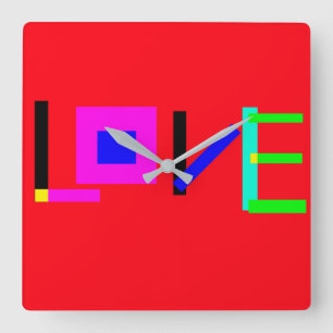 Love Square Wall Clock