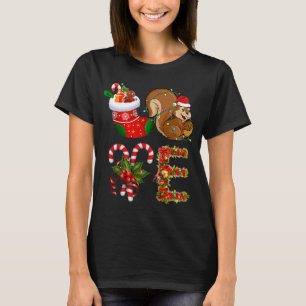 Love Squirrel Christmas Lights Led  Santa Hat Chri T-Shirt