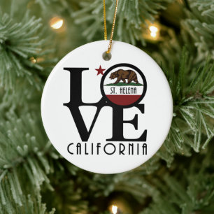 LOVE St Helena California Ceramic Ornament