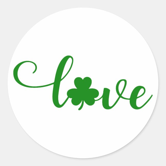 Love St. Patrick’s Day ☘️💚 Classic Round Sticker (Front)
