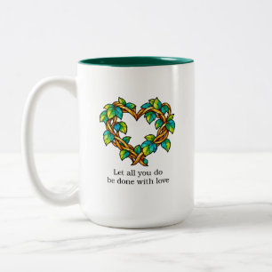 Love Stained Glass Two-Tone Coffee Mug