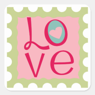 Love Stamp Square Sticker