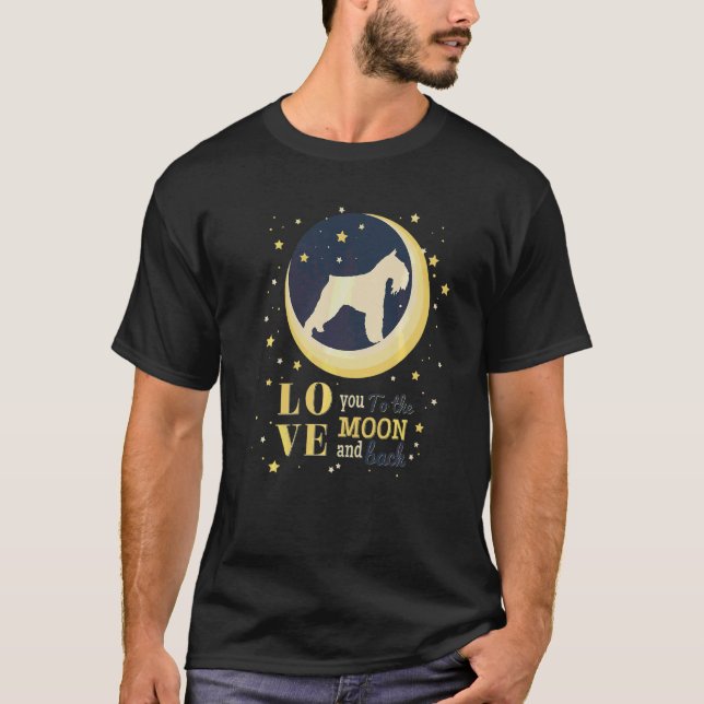 Love Standard Schnauzer Dog To The Moon T-Shirt (Front)