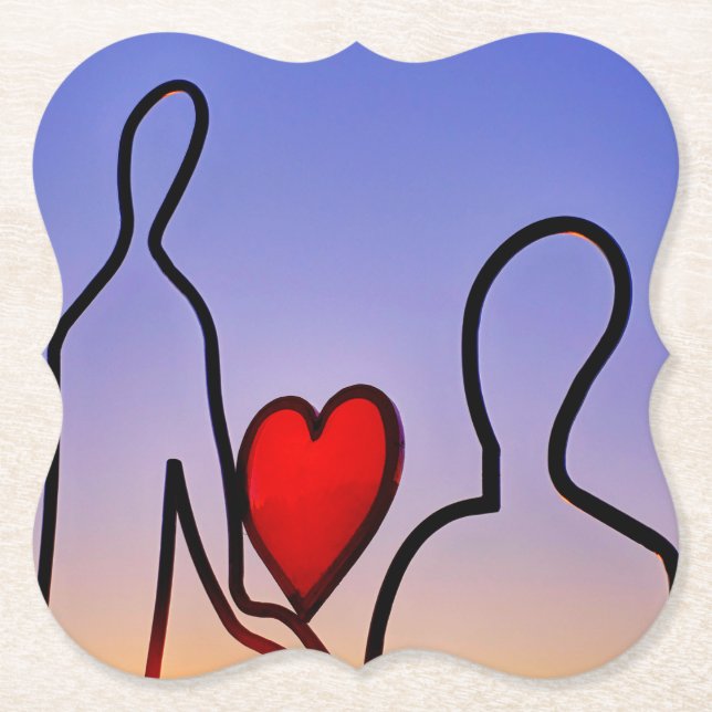 Love statue paper coaster (Front)