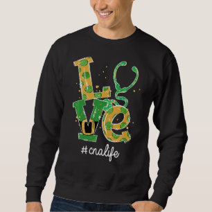 Love Stethoscope Cna Life Funny St Patrick's Day Sweatshirt