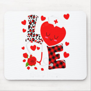 Love Stethoscope Heart Nicu Nurse Valentines Day  Mouse Pad