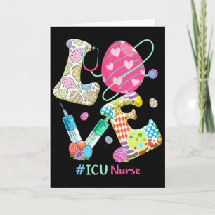 Love Stethoscope Icu Nurse Nurse Bunny Easter Card