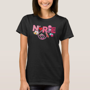 LOVE Stethoscope Leopard Nurse Life Valentine's Da T-Shirt