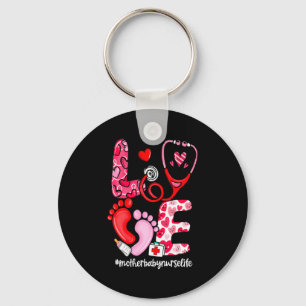 Love Stethoscope Mother Baby Nurse Life Valentine Key Ring