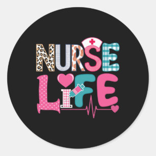 Love Stethoscope Nurse Life Valentine Day Classic Round Sticker