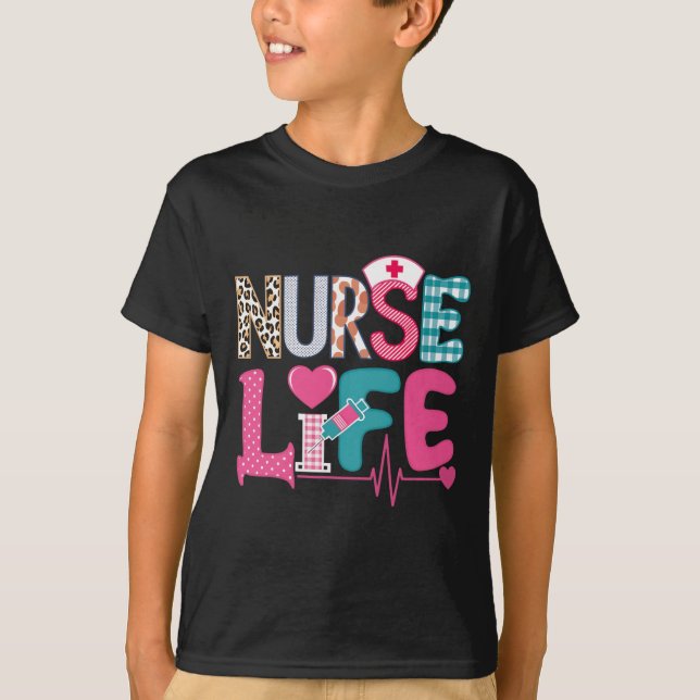 Love Stethoscope Nurse Life Valentine Day  T-Shirt (Front)