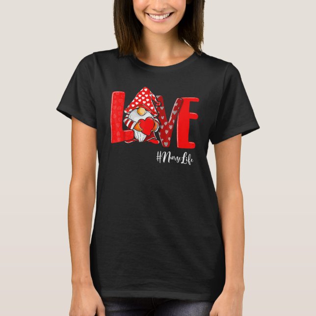 Love Stethoscope NurseLife Valentine Day Leopard G T-Shirt (Front)