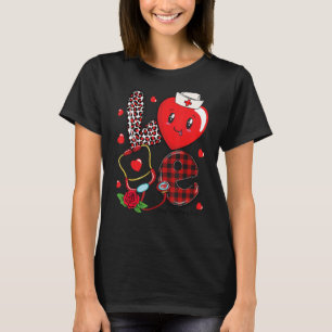 LOVE Stethoscope Respiratory Therapist Life Valent T-Shirt