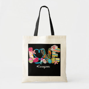 LOVE Stethoscope Scrub Caregiver Nurse Life Tote Bag