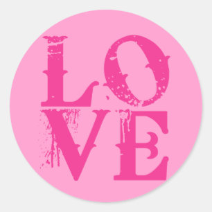 LOVE Sticker in Pinks