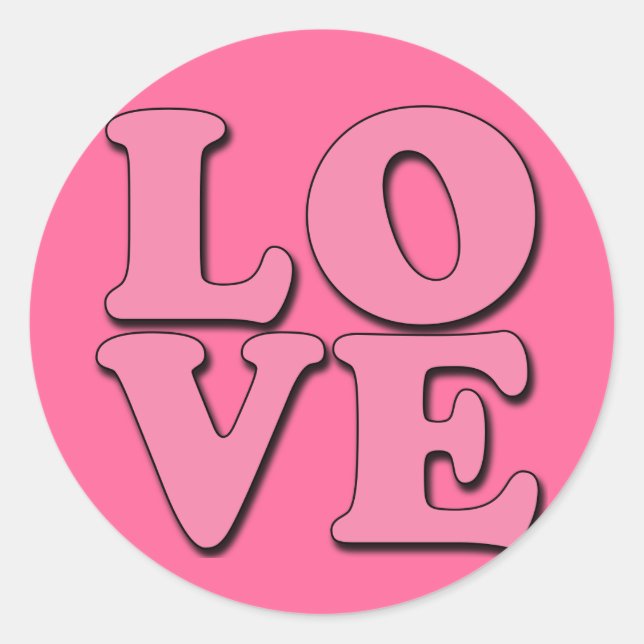 LOVE stickers in pink (Front)
