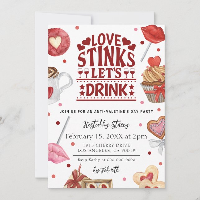 Love Stinks Anti-Valentine's Day Party Invitation (Front)