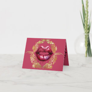 "Love Stinks" Big Pink Lips Valentine's Day Card