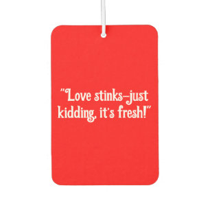 "Love Stinks—Just Kidding, It’s Fresh!" Fun Car Air Freshener