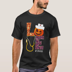 Love STNA Nurse Life Nurse Halloween Pumpkin Costu T-Shirt