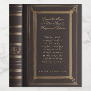 Love story book cover wine label