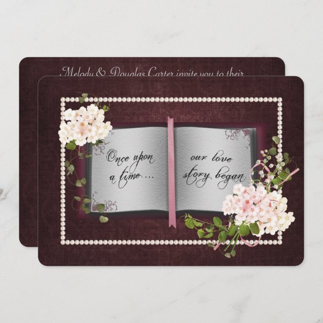 Love Story Book- Wedding Vow Renewal Invitation (Front/Back)