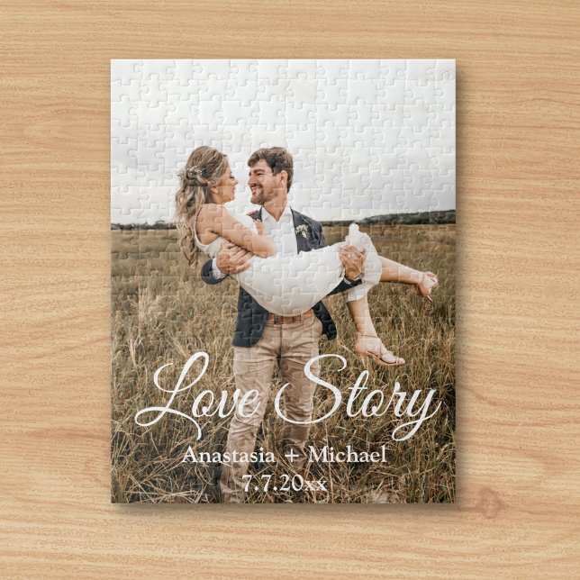 love story,classic calligraphy,wedding photo jigsaw puzzle (Creator Uploaded)