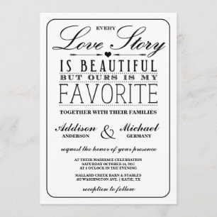 Love Story EDITABLE COLOR Wedding Invitation