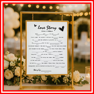 Love Story Game Wedding Poster