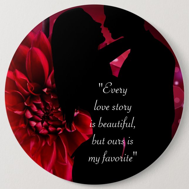 Love story quote kiss lover background Case-Mate i 6 Cm Round Badge (Front)