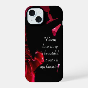 Love story quote kiss lover background Case-Mate i iPhone 15 Case