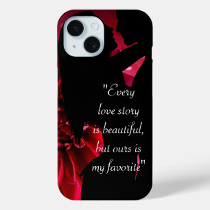 Love story quote kiss lover background Case-Mate i iPhone 15 Case