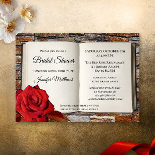 Love Story Romance Book Bridal Shower Invitation