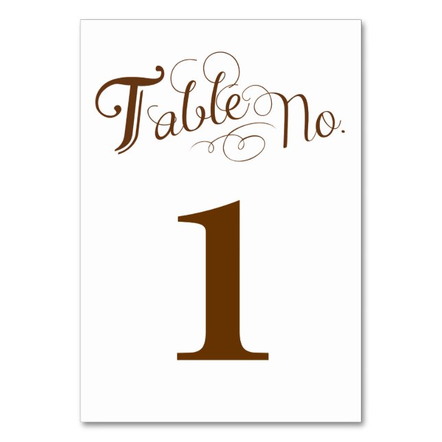 Love Story Table Number Card (Front)