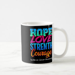 Love Strength Courage - Leukaemia Cancer Awareness Coffee Mug