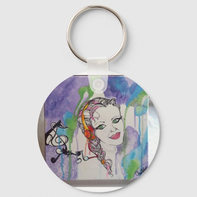 Love Struck Art Painting Key Ring (Front)