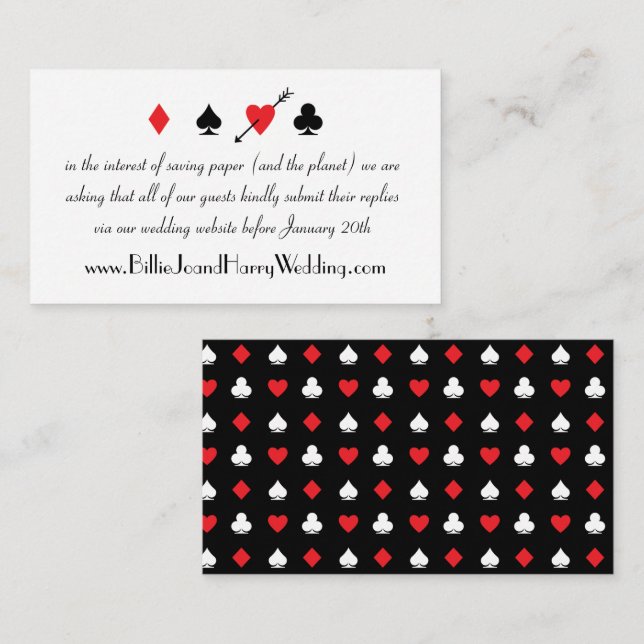 Love Struck Casino Wedding Online RSVP Card (Front/Back)