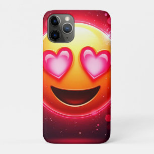 Love Struck Emoji Hearts Glow iPhone 11 Pro Case