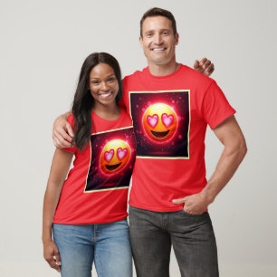 Love Struck Emoji Hearts Glow T-Shirt