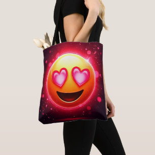 Love Struck Emoji Hearts Glow Tote Bag
