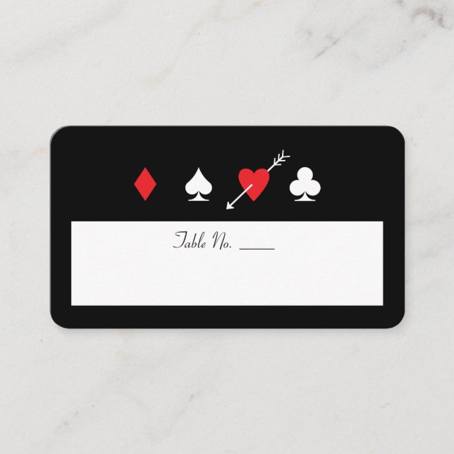 Love Struck Las Vegas Fill-In Name Table Number Place Card (Front)