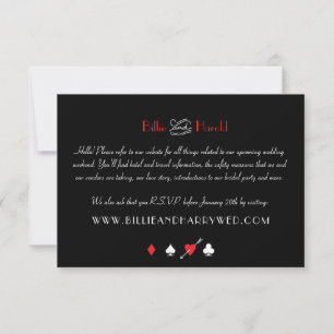 Love Struck Las Vegas Wedding Website Information  RSVP Card