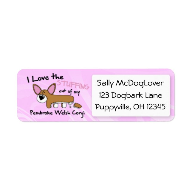 Love Stuffing Corgi Return Address Label (Front)