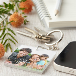 Love Stylish family Photo Elegant Personalised  Key Ring