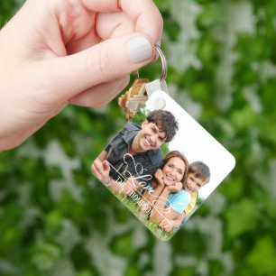 Love Stylish family Photo Personalised Elegant Key Ring