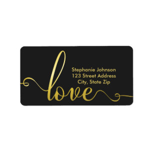 "Love" Stylish Valentines Day Address Label