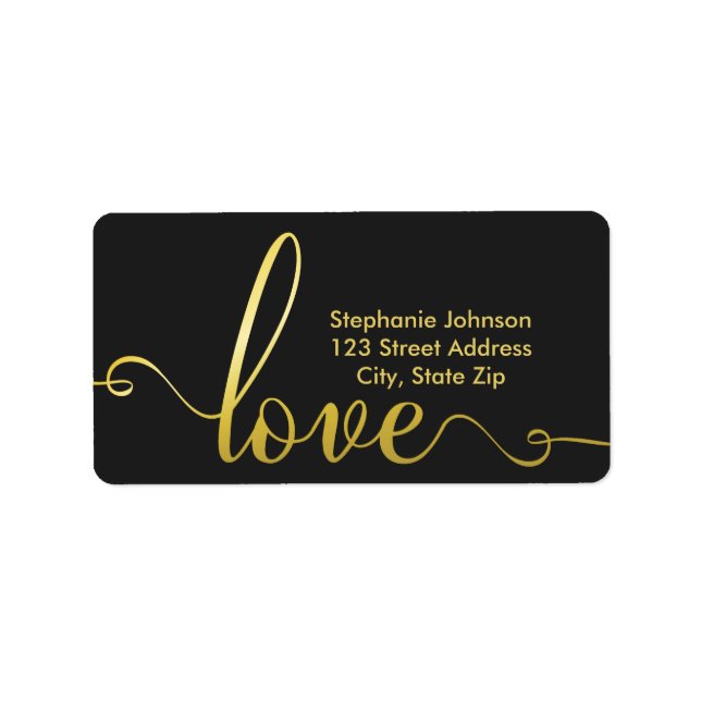 "Love" Stylish Valentines Day Address Label (Front)