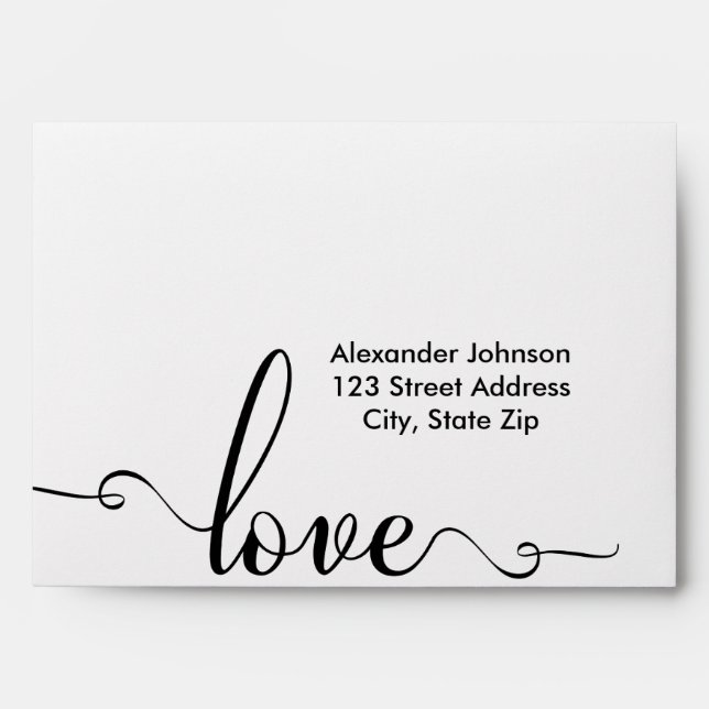 "Love" Stylish Valentines Day Envelopes (Front)