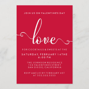"Love" Stylish Valentines Day Party Invitation
