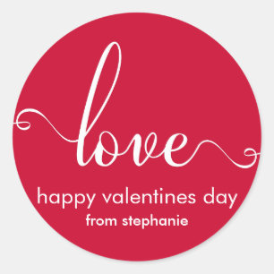 "Love" Stylish Valentines Day Stickers
